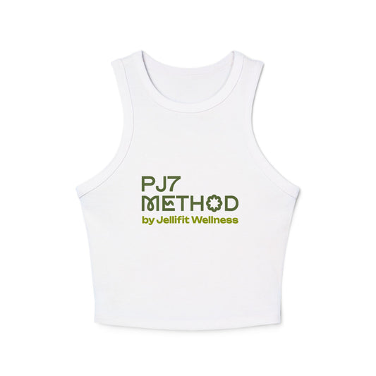 Women's Micro Rib Racer Tank Top- Green PJ7 Method
