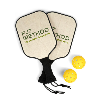 Pickleball Paddles Set — PJ7 Method Logo in Green