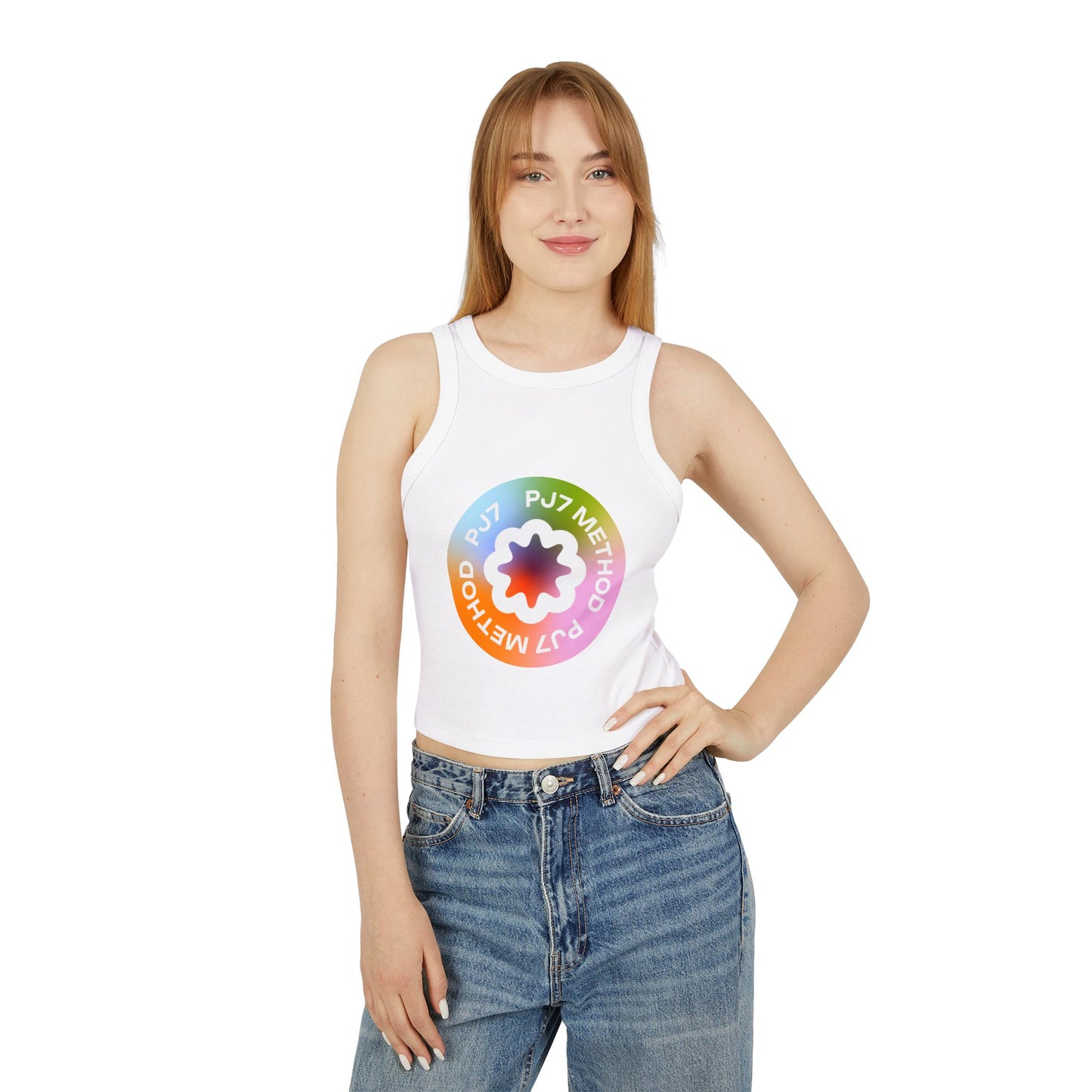 Women's Micro Rib Racer Tank Top- Gradient PJ7