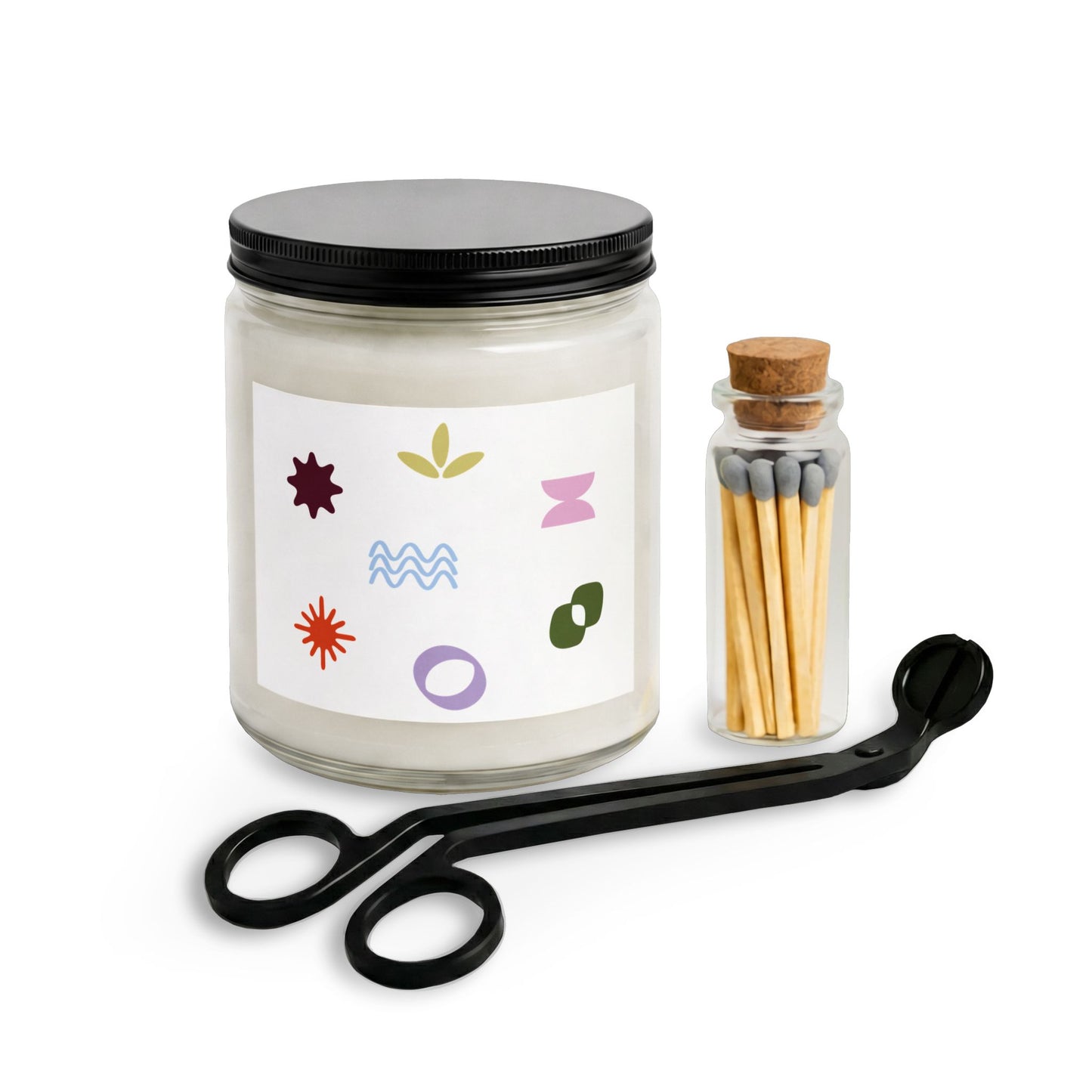 Scented Candle Jar Set with Matches & Wick Trimmer — Elements