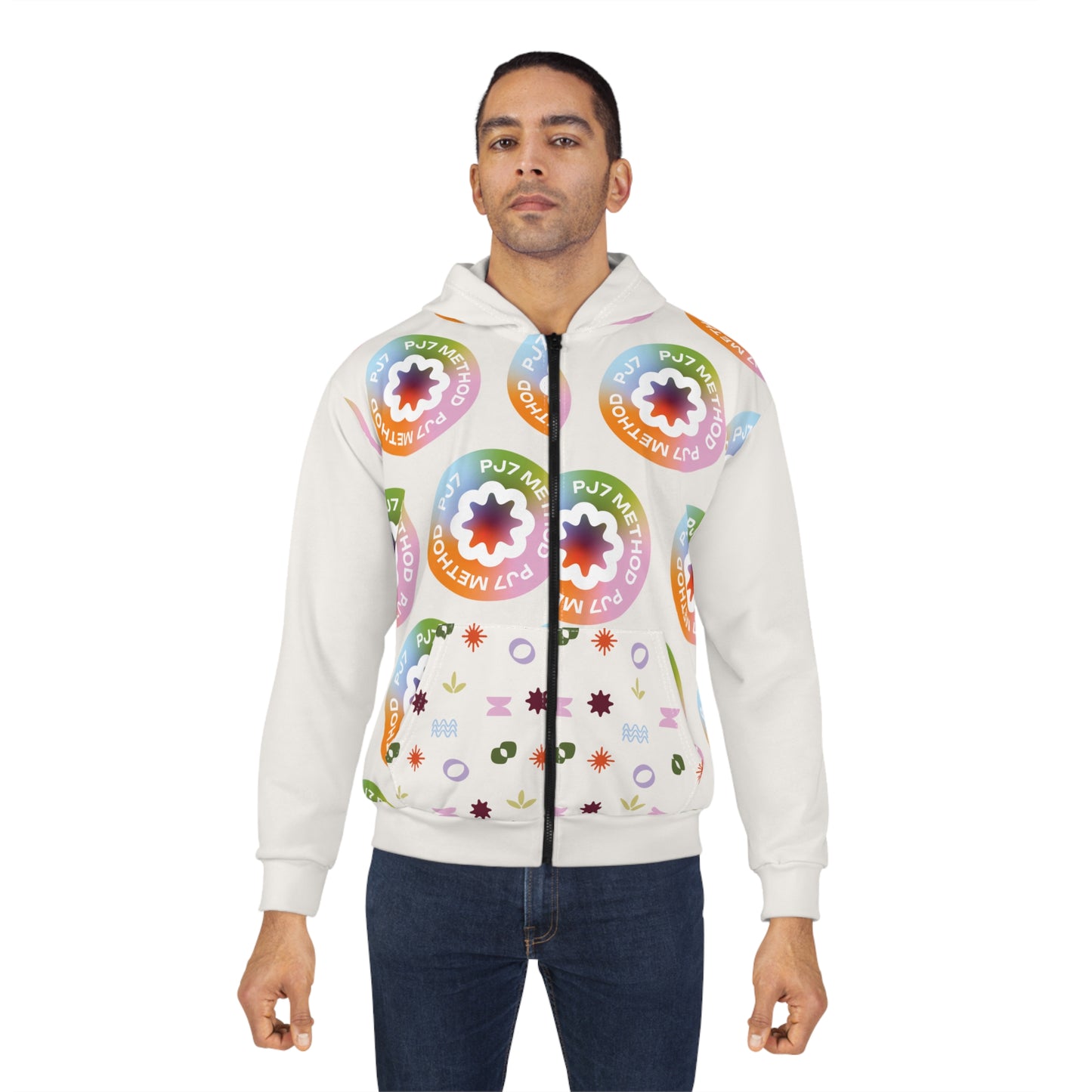 Multi Print Zip Hoodie
