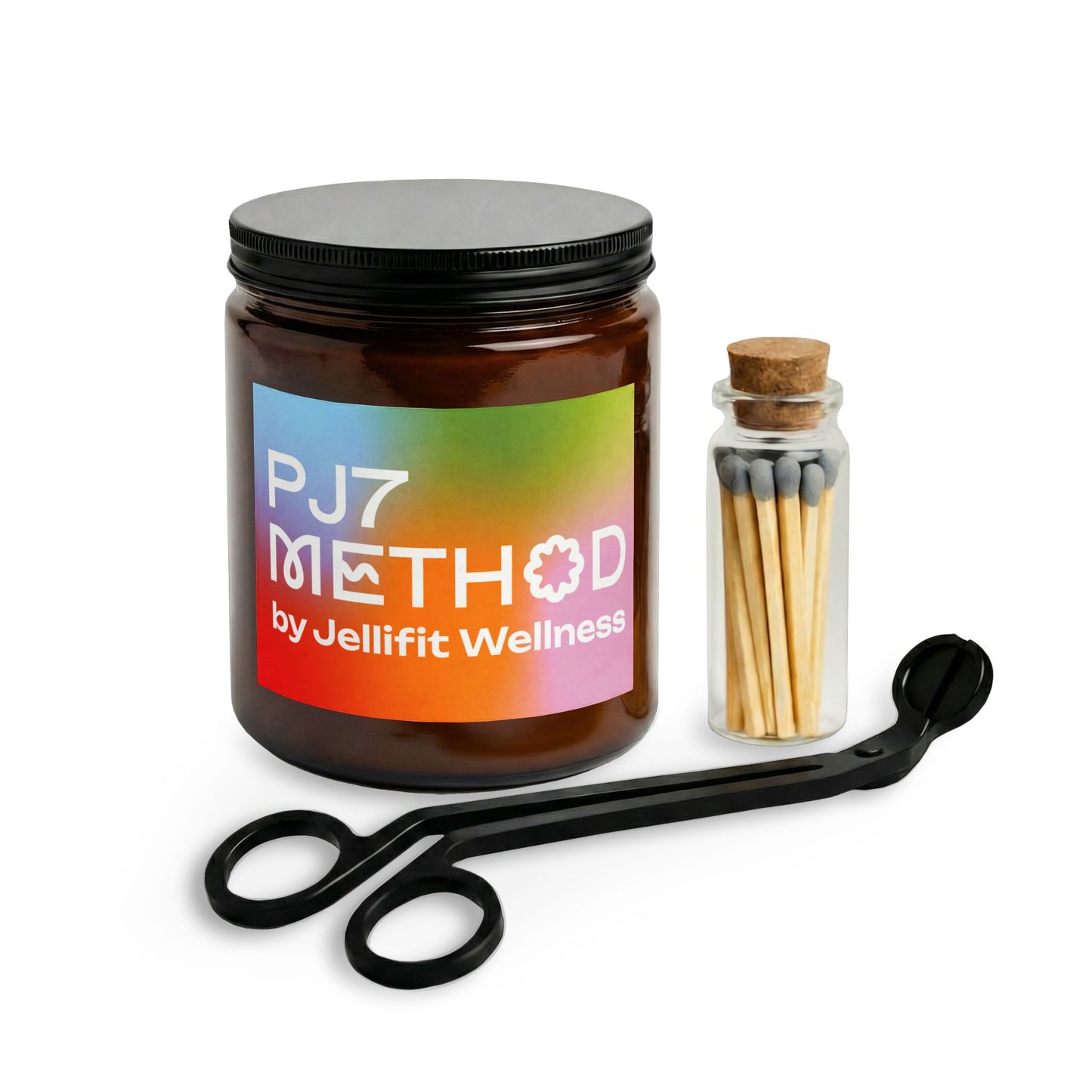 Scented Candle Jar Set with Matches & Wick Trimmer — Gradient Logo