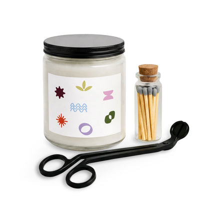 Scented Candle Jar Set with Matches & Wick Trimmer — Elements
