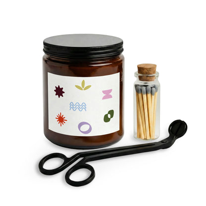 Scented Candle Jar Set with Matches & Wick Trimmer — Elements