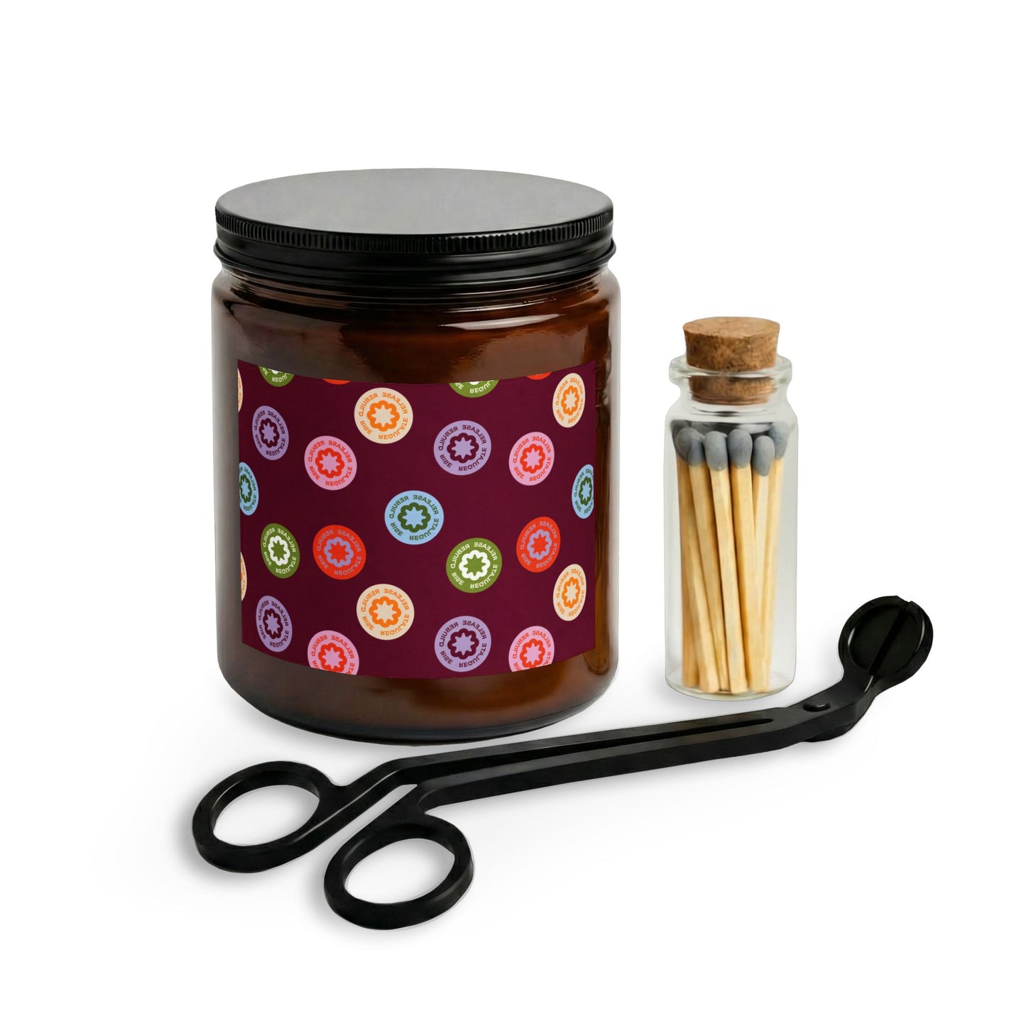 Scented Candle Jar Set with Matches & Wick Trimmer — Berry Multi